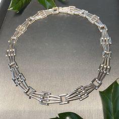 Taxco Modernist Sterling Silver Signed Mexico Mario Alberto Vintage Necklace 17" | eBay Formal Handmade Link Necklace, Handmade Modernist Necklace For Formal Occasions, Antique Tarnish-resistant Silver Jewelry, Taxco Silver Jewelry Mexico, Taxco Silver Jewelry, Modernist Metal Necklace With Polished Finish, Contemporary Jewellery Necklace, Taxco Silver Jewelry Vintage, Modernist Silver Pendant Necklace