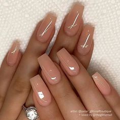 Summer Nails2022, Nails With Designs Acrylic, Ongles Beiges, Nail 2022, Acrylic Nails Nude, Classy Acrylic, Milky Nails, Nude Nail Designs, Nails 2022