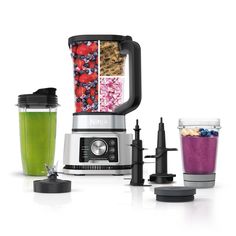 Ninja® Foodi® Power Blender and Processor System with Smoothie Bowl Maker and Nutrient Extractor has Variable Speed Control with smartTORQUE™ to power through and never stall. 1400WP make this Ninja's Best Total Crushing Blender. Ninja Foodi 72-oz 6-Speed Blender and Food Processor Combo (Silver) | SS351 Blender Ice Cream, Ninja Blender, Power Smoothie, Best Blenders, Blender Recipes, Smoothie Bowls, Nut Butters, Ninja Foodi, Safe Cleaning Products