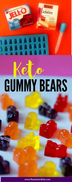 gummy bears with the words keto on it and an image of gummy bears