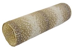 a brown and white animal print roll on a white background