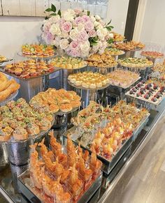 a buffet filled with lots of different types of food