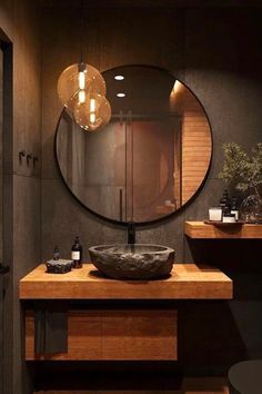 Opulent bathroom vanity in a serene setting Modern Small Bathrooms, Luxury Master Bathrooms, Bathroom Design Trends, Bad Inspiration, Wooden Bathroom, Chic Bathrooms, Small Bathroom Design, Tiny Bathroom, Bathroom Wallpaper