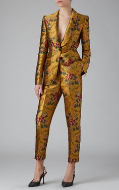 Womens Printed Pant Suit, Boho Suits Women, Elegant Floral Print Pants For Party, Elegant Floral Print Party Pants, Slim Fit Pants For Spring Party, Fitted Ankle-length Pants Sets For Spring, Casual Fitted Gold Pants, Gold Fitted Casual Pants, Gold Full-length Pants For Spring