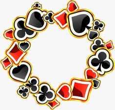 an image of playing cards in the shape of a circle with hearts and spades