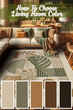 the living room color scheme is brown and green