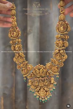 Latest Long Haram Gold Jewellery Designs, Antique Haram Designs Gold, Necklace Set Indian Bridal Jewelry, Beaded Wedding Jewelry, Gold Jewelry Prom, Wedding Jewellery Designs, Long Haram, Indian Wedding Jewelry Sets