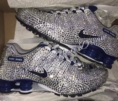 Bridal Nike, Dallas Cowboys Shoes, Shox Shoes, Nike Shox Shoes, Swarovski Nike, Cowboy Shoes, Custom Nike Shoes, Nike Air Shoes, Bling Shoes