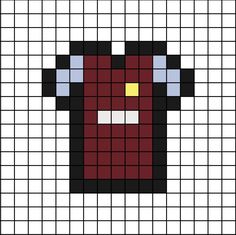 A pixel art template of the (specifically) 2022 to 23 home kit shirt of Aston Villa football club (soccer for Americans). Mini Hama Beads, Basketball Artwork, Aston Villa Fc, Beaded Shirt