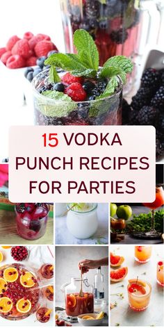 a collage of punch recipes for parties