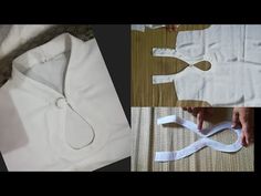 two pictures show how to make a shirt with paper and scissors, one shows the pattern