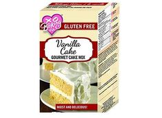 a box of gluten free vanilla cake mix