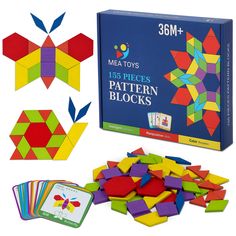 the mega toys pattern blocks set is in its box