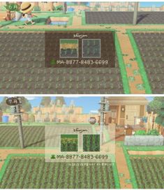 the farm is shown in two different screens