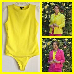 Express Body Contour Collection Bodysuit Crew Neckline Sleeveless Bottom Snap Closure Bright Yellow (Happy) Color Great To Wear On Its Own Or For Layering Size: M Approximate Measurement 14.5"- Armpit To Armpit Condition: Nwt *Worn Briefly For Styling Purposes Only Bundle And Save On Shipping! Smoke Free Environment Questions? Leave A Comment Below! Casual Sleeveless Bodysuit For Work, Stretch Sleeveless Bodysuit For Workwear, Fitted Vest For Workwear In Summer, Stretch Bodysuit For Workwear In Summer, Fitted Spring Bodysuit For Work, Fitted Bodysuit For Summer Workwear, Summer Party Tank Bodysuit, Fitted Spring Workwear Bodysuit, Summer Stretch Vest For Work