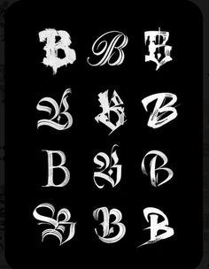 the letters and numbers are drawn in white ink on a black background with brush strokes