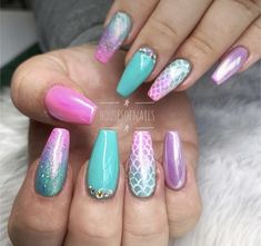 Rodeo Nails, Nails Women, Fish Nails, Mermaid Nail, Cruise Nails, April Nails, Pastel Nails Designs, Sculpted Nails