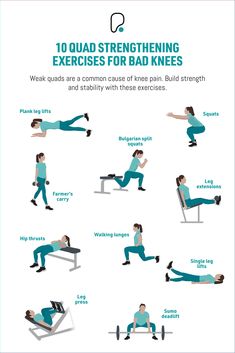 an exercise poster showing how to do exercises for bad knees