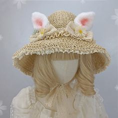 This price is for a straw hat only. Brown Bucket Hat For Summer, Straw Bucket Hat With Flat Brim For Spring, Spring Straw Bucket Hat With Flat Brim, Cute Adjustable Beige Sun Hat, Spring Bucket Hat Made Of Straw, Cute Beige Wide Brim Hat, Beige Mini Bucket Hats For Spring, Cute Sun Hat For Summer, Brown Brimmed Costume Hats For Beach