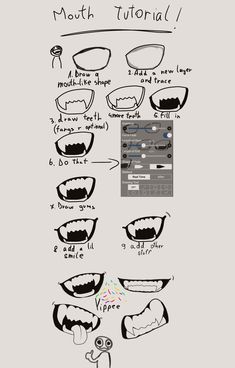 the instructions for how to draw mouth shapes in adobe, photoshopped and ink