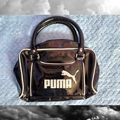 Black Puma Handbag (Early 2000's) In Good Condition Still Functional. I Originally Got This Bag As A Birthday Gift When I Was 8 Years Old ,But I Have Never Used It (Wear And Tear Has Been Caused From Being In Storage) Plastic Material,Perfect Bag For Rain Or Shine Disclaimer: Bag Has A Bit Of Wear & Tear To Be Noted (Shown In Image 3) Puma Bag Has A Set Of 3 Pockets *,One Large Pocket With Two Zippers To Help Secure Your Belongings *Inside The Big Pocket There Is A Secret Pocket For More Persona Retro Shoulder Bag For Streetwear, Puma Bag, Vintage Puma, Secret Pocket, Big Pocket, Black Puma, Personal Belongings, Sports Lover, Bags Black