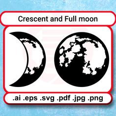 an image of crescent and full moon stickers on the back of a cell phone