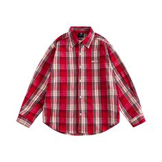 Please refer to the size chart, which can be found in the gallery as the last picture. For men, it is recommended to select one size up. Compare our size chart with other brands’ size charts before placing your order. If you have any questions or concerns regarding sizing, do not hesitate to reach out to us for assistance. Classic Plaid Shirt For Streetwear, Plaid Flannel Shirt For Streetwear, Casual Plaid Tops For Streetwear, Classic Long Sleeve Shirt With Graphic Print, Oversized Red Shirt For Streetwear, Oversized Trendy Red Shirt, Casual Cotton Flannel Shirt For Streetwear, Oversized Red Casual Shirt, Casual Red Oversized Shirt