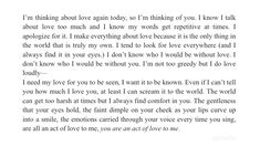 an image of a letter written in black and white with the words i'm thinking about love again