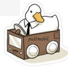 a duck in a radio box with the words patmobil on it