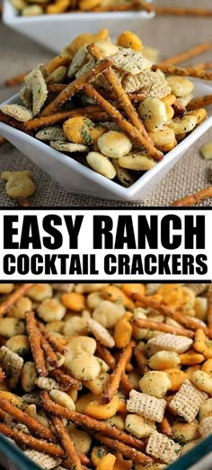 this easy ranch cocktail crackers recipe is the perfect appetizer for any party