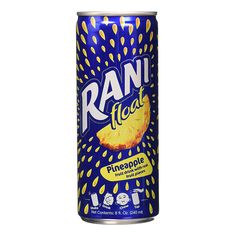 a can of food that is blue with yellow spots and the word rani on it