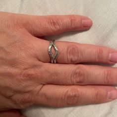 Set Of 2 14k White Gold Only Worn A Couple Times No Sign Of Wear Listing Is For Both Bands Center Ring Only Pictured For Reference, Will Separate For $600 Each Retail $1200 No Sign, Couple Time, Diamond Bands, Womens Jewelry Rings, Red Gold, Red White, Red And White, White Gold, Women Jewelry