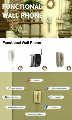 an image of a cell phone that is connected to a wall phone with instructions on how to use it