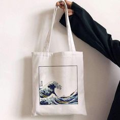 Canvas Bag Design, Tods Bag, Tas Bahu, Pola Sulam, Art Tote Bag, Tumblr Outfits, Bags Aesthetic