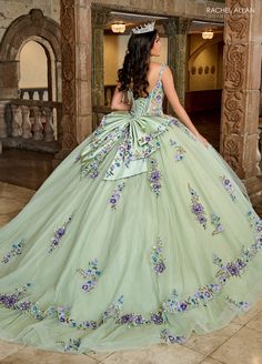 Enjoy your evening in this embroidered floral applique long sleeveless puff sleeve dress with A-line skirt by Rachel Allan RQ2182. Be the belle of your quinceanera in this spectacular glitter tulle ballgown! Perfect for a modern princess, this dress features applique and beading, as well as a cold shoulder neckline with detachable tulle sleeves to ensure that you make a statement. The scoop lace-up back gives this dress a flattering fit, while a bow detail at the waist creates a finishing touch Detachable Tulle Sleeves, Dresses Organza, Beads Ornaments, Rachel Allen, Tulle Applique, Coral Ombre, Princesa Tiana, Red Quinceanera Dresses, Black Ball Gown