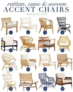 rattan, cane and woven accent chairs are the perfect choice for any room in your home