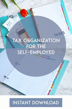 a pile of paperwork with the title tax organization for the self - enjoyed instant download