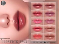 the lip stick is shown with different colors