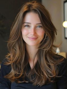 Haircut Long Layers Medium Length, Little Layers On Long Hair, Long Hair Layers Wavy Natural, Long Hair Feathered Layers, Layers In The Front Hair Face Framing, Long Haircut For Thinning Hair, Haircut For Medium Length Wavy Hair, Layered Mid Hair, Haircut Layers Long Hair