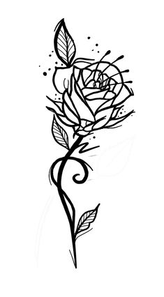 a black and white rose tattoo design