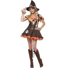 a woman dressed in a costume and boots