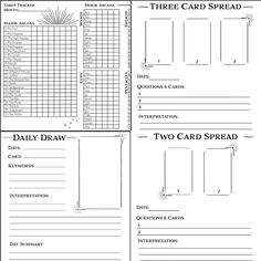 three card spread for the daily and daily timesheet, with two lines on each side