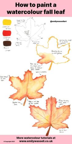 how to paint a watercolour fall leaf