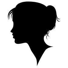 the silhouette of a woman's head