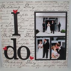 an i love you card with pictures of people and words on it that say i do