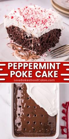 Peppermint Poke Cake pin collage Peppermint Poke Cake, Chocolate Peppermint Cake, Peppermint Dessert, Peppermint Recipes, Peppermint Cake, Poke Cake Recipes, Poke Cakes, Wedding Stories, Holiday Dessert