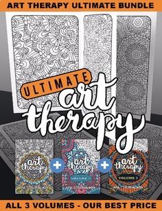 the ultimate art therapy coloring book for adults and children, includes all 3 volumes - our best price