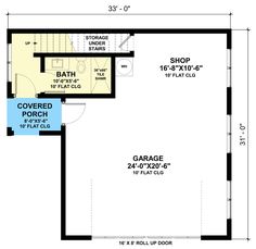 a floor plan for a house with two garages and an upstairs bedroom on the second floor