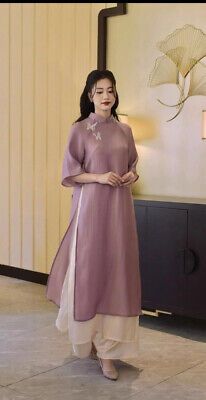 Top Seller for ao dai cach tan vietnamese, Womens Dresses Ao Dai Couture, Viet Traditional Dress, Ao Dai Inspired Dress, Vietnamese Fashion Modern, Vietnam Style Outfit, Japanese Minimalism Fashion, Vietnam Traditional Clothes, Vietnam Traditional Dress, Vietnamese Dress Ao Dai