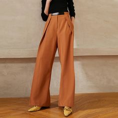 44511144378590|44511144411358|44511144444126 Dark Caramel, Cheap Pants, Casual Trousers, Female Fashion, Shein Style, Wide Leg Trousers, Suits For Women, Leg Pants, Fashion News